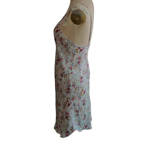 Vintage 90s Y2K satin floral slip dress nightgown lingerie - Picture 5 of 13
